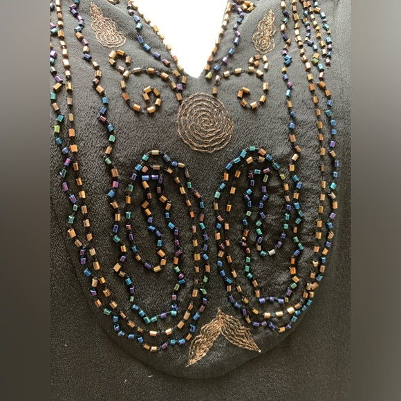 WHAT GOES AROUND COMES AROUND 💯 silk beaded and embroidered dress - Picture 8 of 13